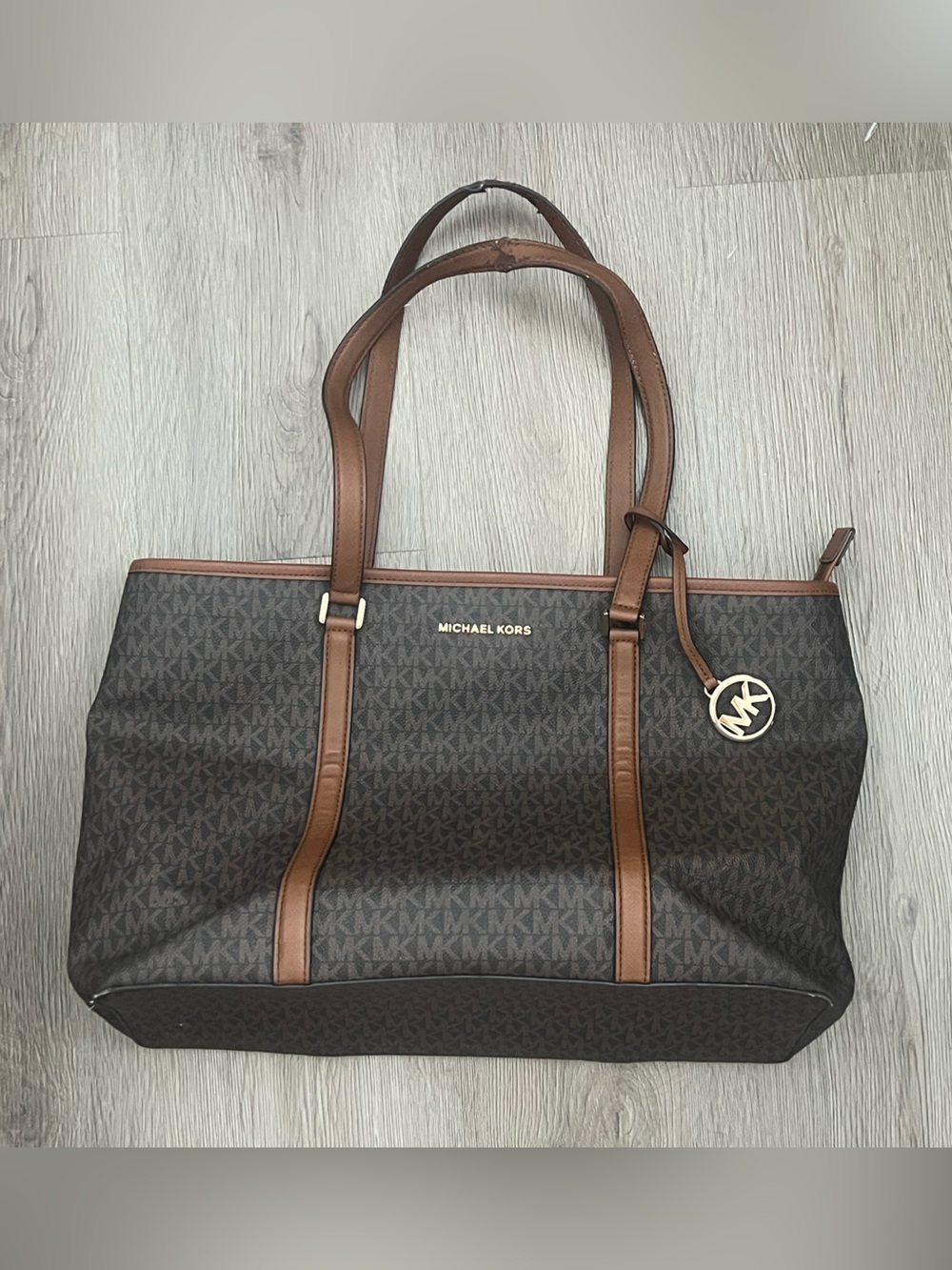 Michael Kors Brown & Tan Monogram Bag